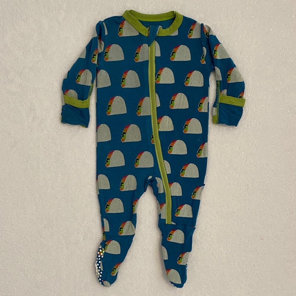 KicKee Pants - Taco Print Zipper Footie Pajama - Size Newborn